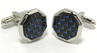 CL07 Cuff Links Blue Carbon  