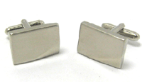 CL38 Cuff Links Rectangular Brushed  