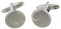 CL68 Cuff Links Round Plain Chrome