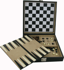 GAM03 - 5 in 1 Games Set In Black PU Case 22 x 22.5 x 6.5cm 