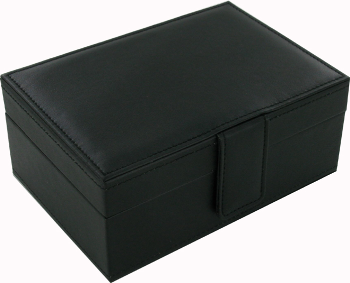 GAM06 - Dice/Cards/Chips Set in Black PU Case 19 x 13 x 8cm 