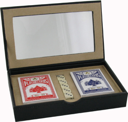 GAM07 - Card and Dice set in PU Case 21 x 13 x 4cm 