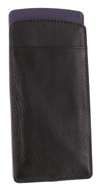 SC2 Soft Black and Purple leather glasses case