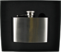 FL4BR - 4oz Polished Steel Flask Brushed Finish