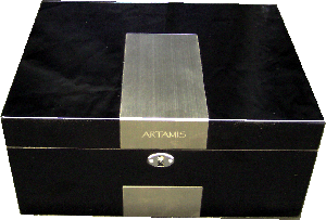 HU13 Humidor Black Gloss/Stainless Steel