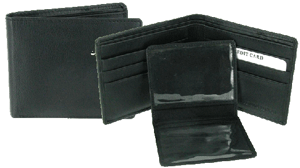 NC26 Black Leather Note Case With Removeable Pass Case 