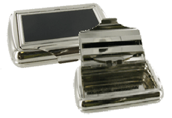 TTP06 - Tobacco Tin With Paper Holder Black Lid